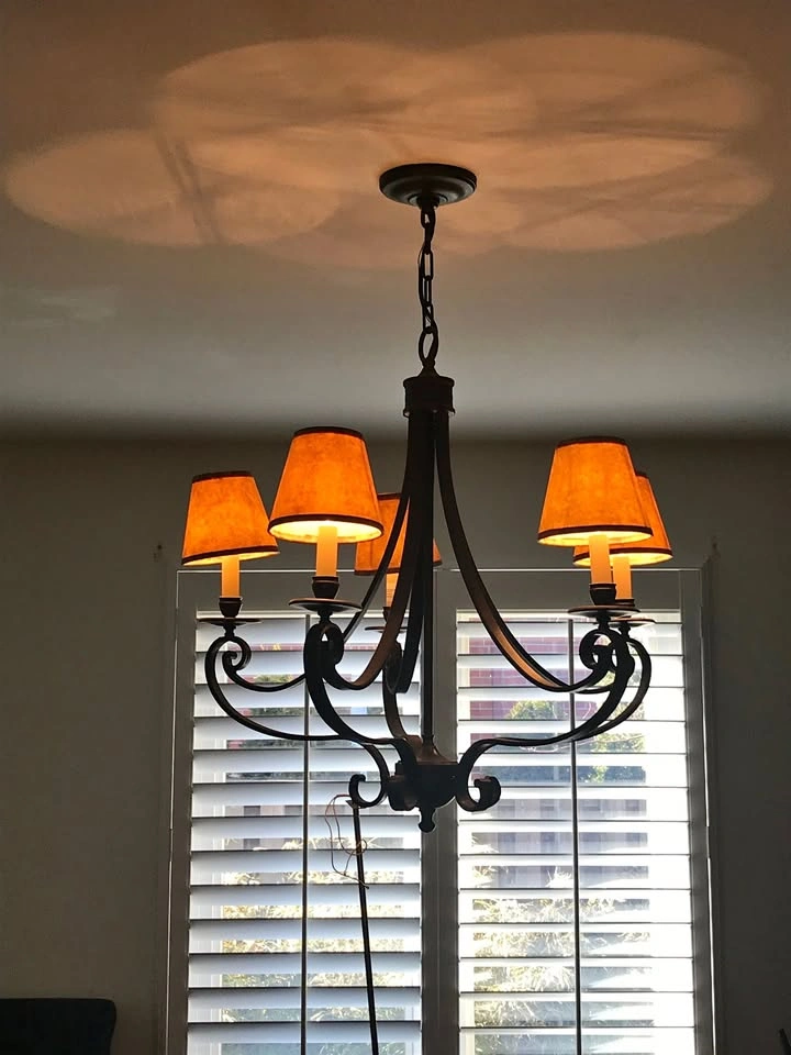 Dark Metal 5-Light Chandelier with Shades
