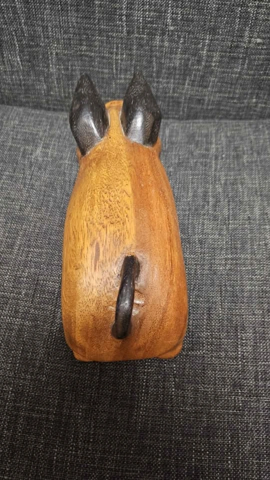 Folk Art Wood Carved Vintage Pig - photo 2