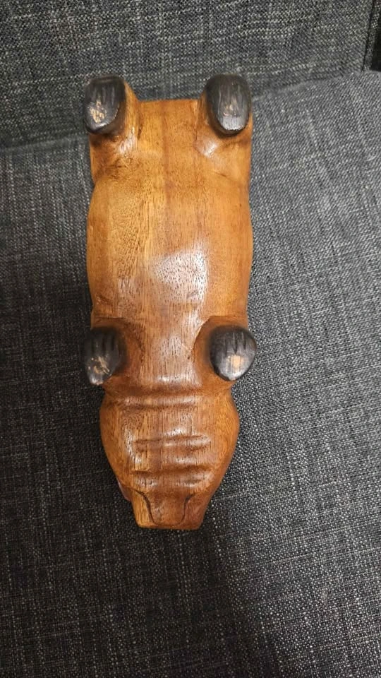 Folk Art Wood Carved Vintage Pig - photo 4