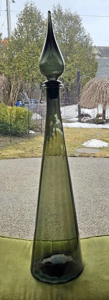 Vintage Empoli Smokey Charcoal Genie Bottle