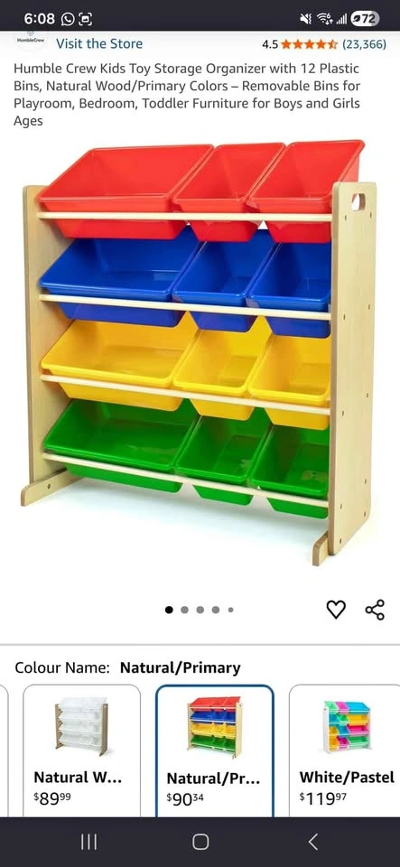 Kids Toy Storage Organizer 12 Bins + Mega Blocks