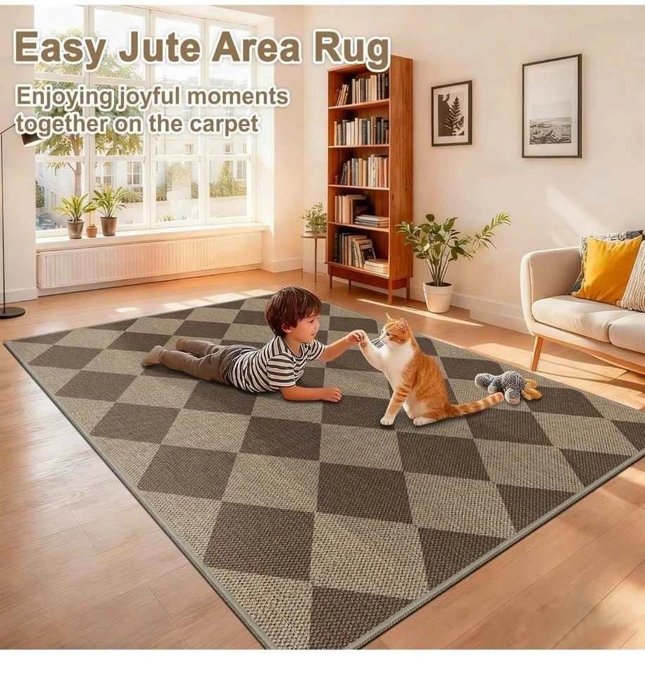 Easy Jute Rug 5x7 Area Rugs, Washable Indoor Outdoor Rugs - photo 2