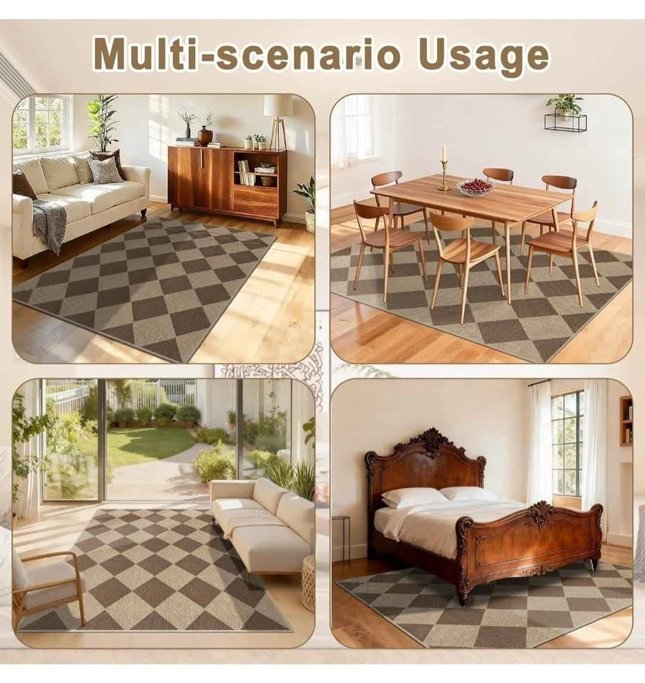 Easy Jute Rug 5x7 Area Rugs, Washable Indoor Outdoor Rugs - photo 4