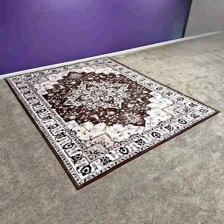 Ornate Medallion 9x12 Area Rug - Brown & Beige