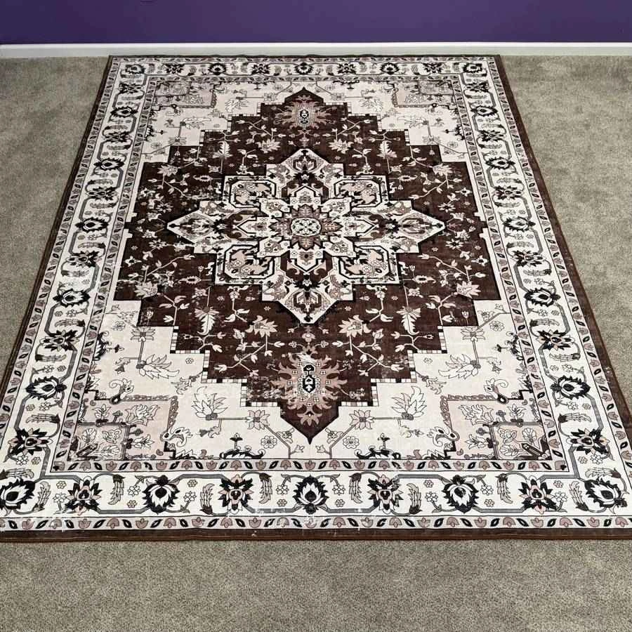 Ornate Medallion 9x12 Area Rug - Brown & Beige - photo 3