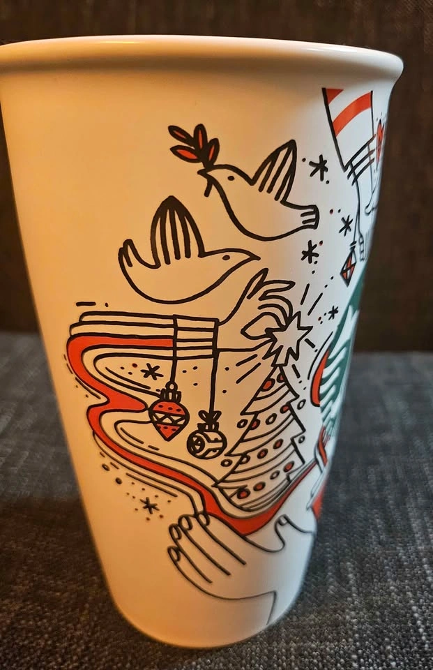 Starbucks 2017 Festive Holiday Ceramic Mug - photo 4