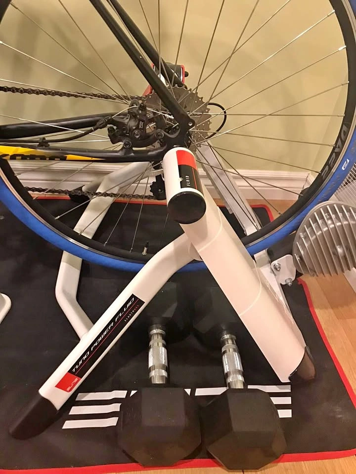 Elite Tuno Power Fluid Trainer + Brand New Wheel & Tire