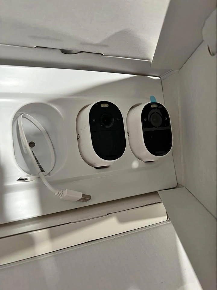 Two Arlo Essential Cameras