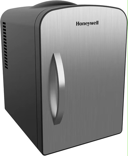 Honeywell 4L Mini Fridge - Cool/Warm, Stainless Steel
