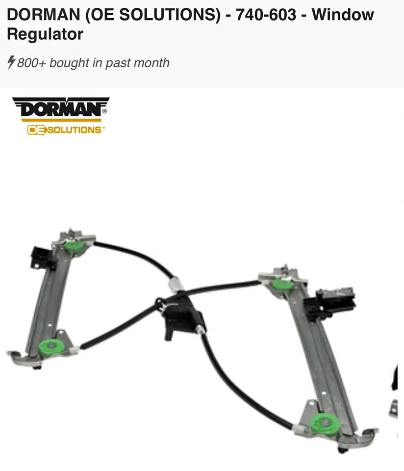 2016-2021 Model S Right Front Window Regulator