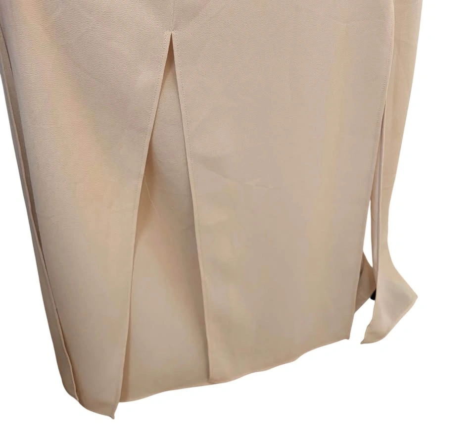 Vintage Carwash Multi Slit Maxi Skirt Beige Tan Size 12 Made in - photo 4