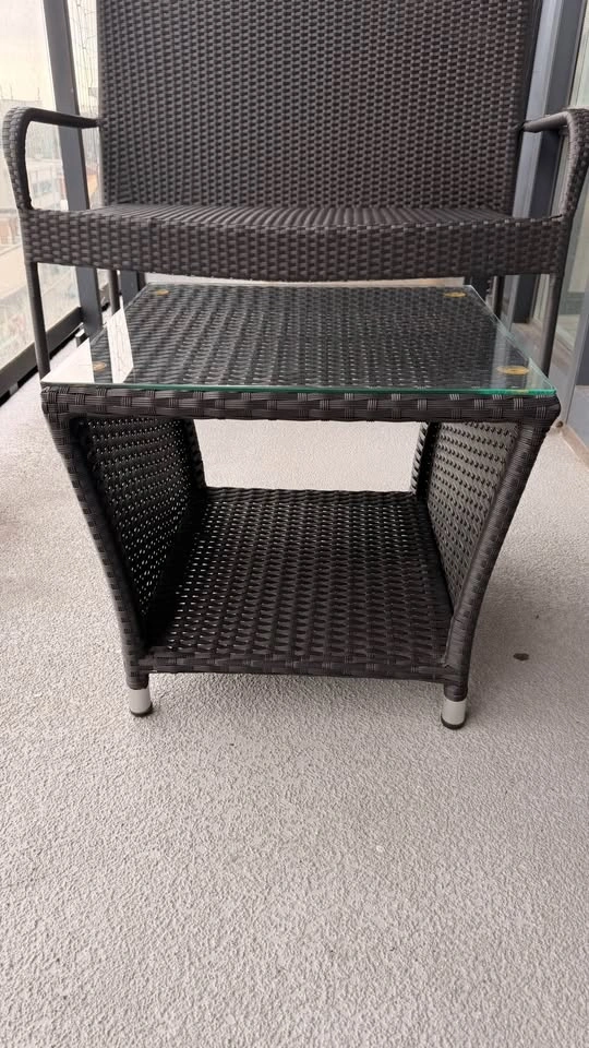 Patio Loveseat + Glass Table Set - photo 3
