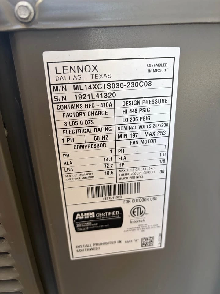 Lennox Central AC Unit - photo 3
