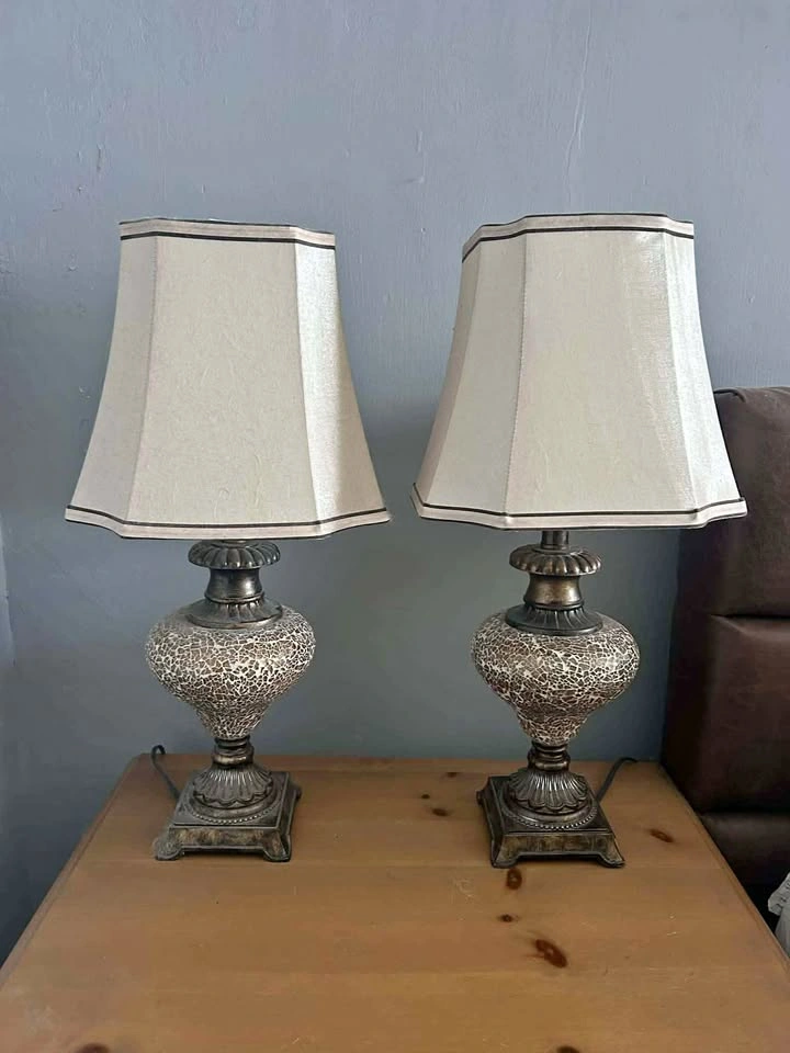 Turkish Mosaic Style Bedside Lamps - Matching Pair