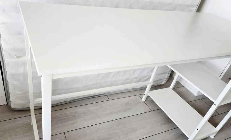 White Computer Desk with Side Shelves! NEW