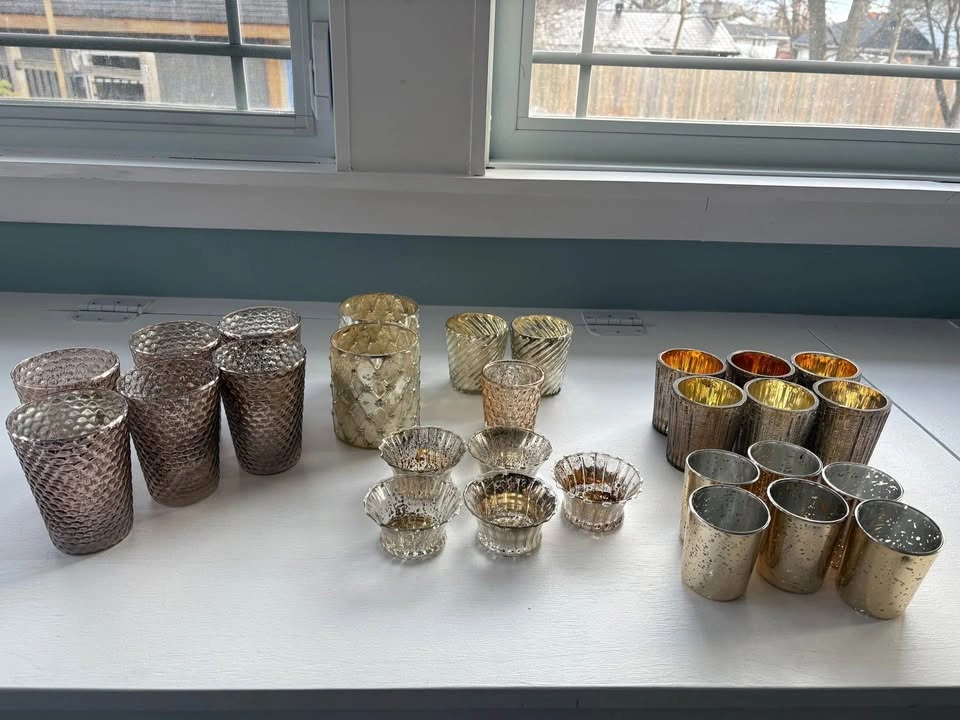 Mercury glass votives