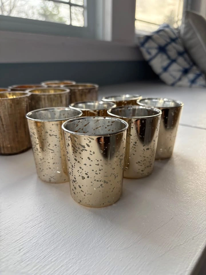 Mercury glass votives - photo 3