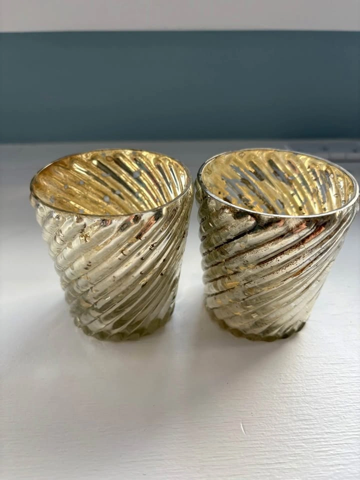 Mercury glass votives - photo 4