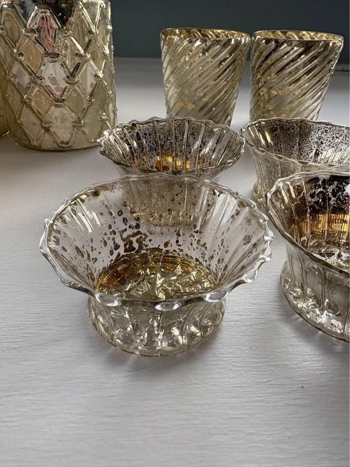Mercury glass votives - photo 5