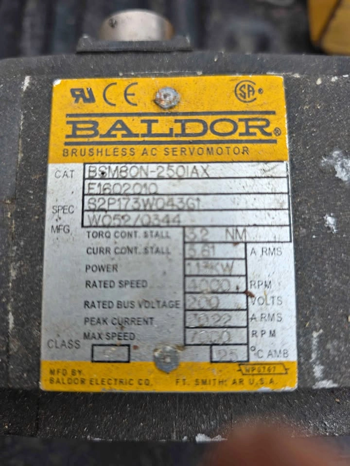 Baldor Brushless AC Servomotor BSM80N-250IAX 1.5kW