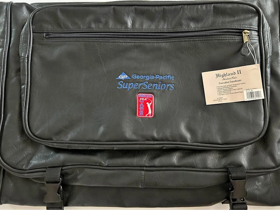 Brand New w/tag Faux Leather Executive Folding Travel Bag w/logo