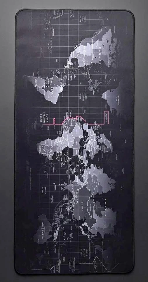 Extended World Map Desk Mat / Mousepad (90x40cm) - Like New
