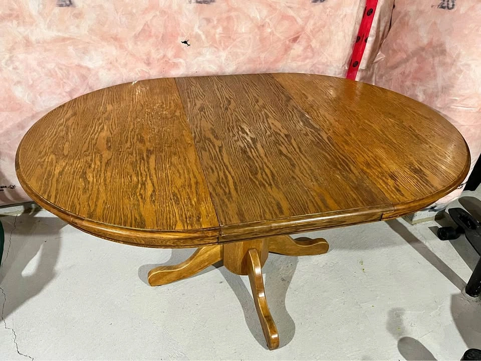 Solid Oak Dining Table with 4 Chairs