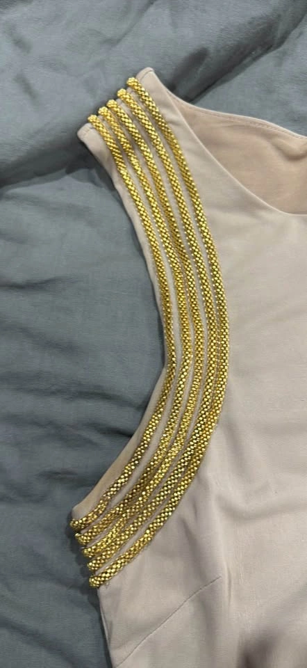Bebe Beige Gold Chain Dress S/P - photo 4