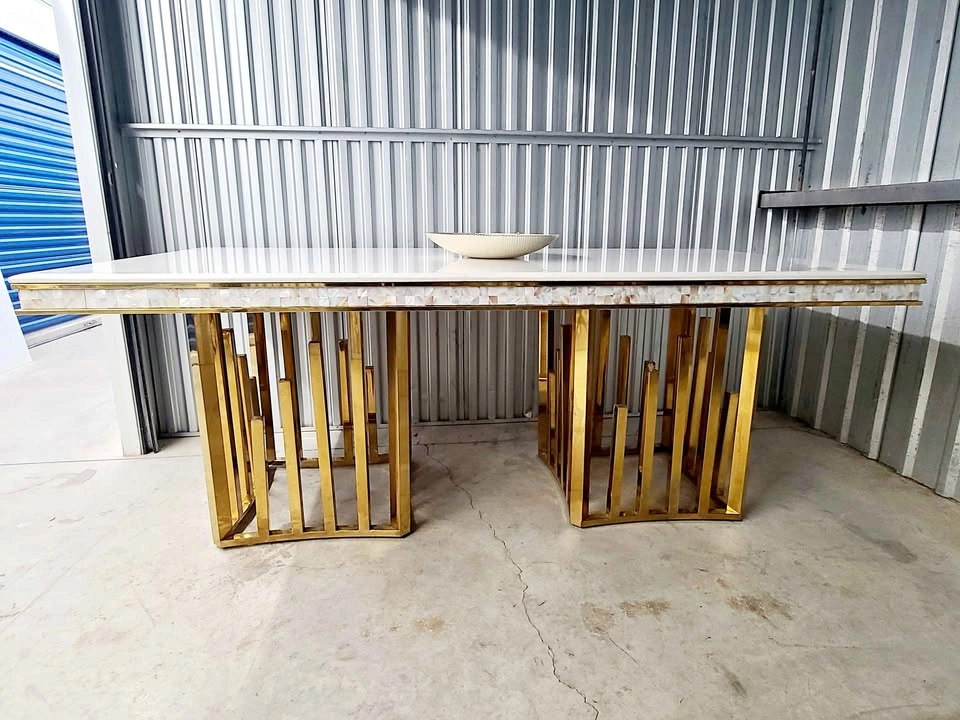 🇨🇦 Golden Marble Top Dining Table - 40"/80"