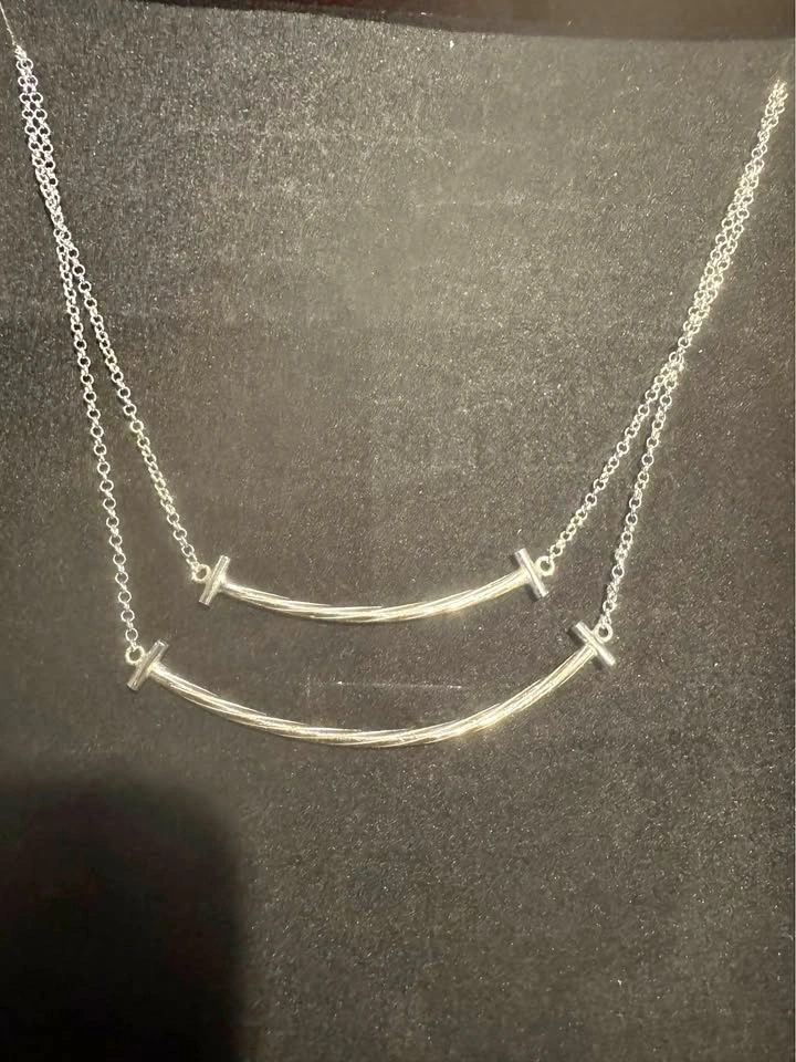 Smile Double Necklace Silver