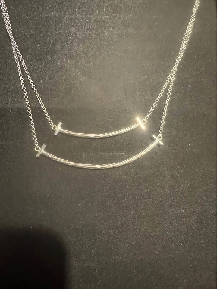 Smile Double Necklace Silver - photo 2