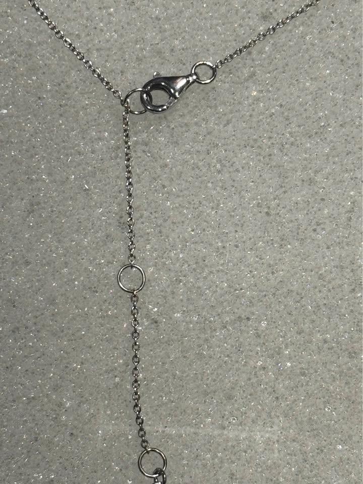 Silver Chain Necklace Double Gold Circle Pendant - photo 3