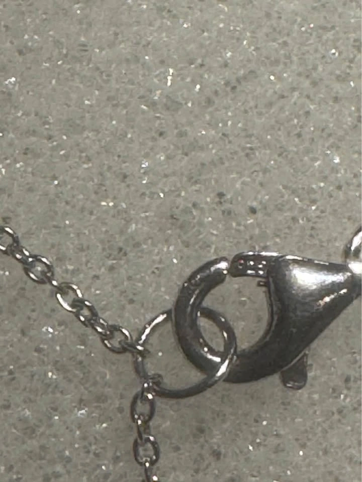 Silver Chain Necklace Double Gold Circle Pendant - photo 4