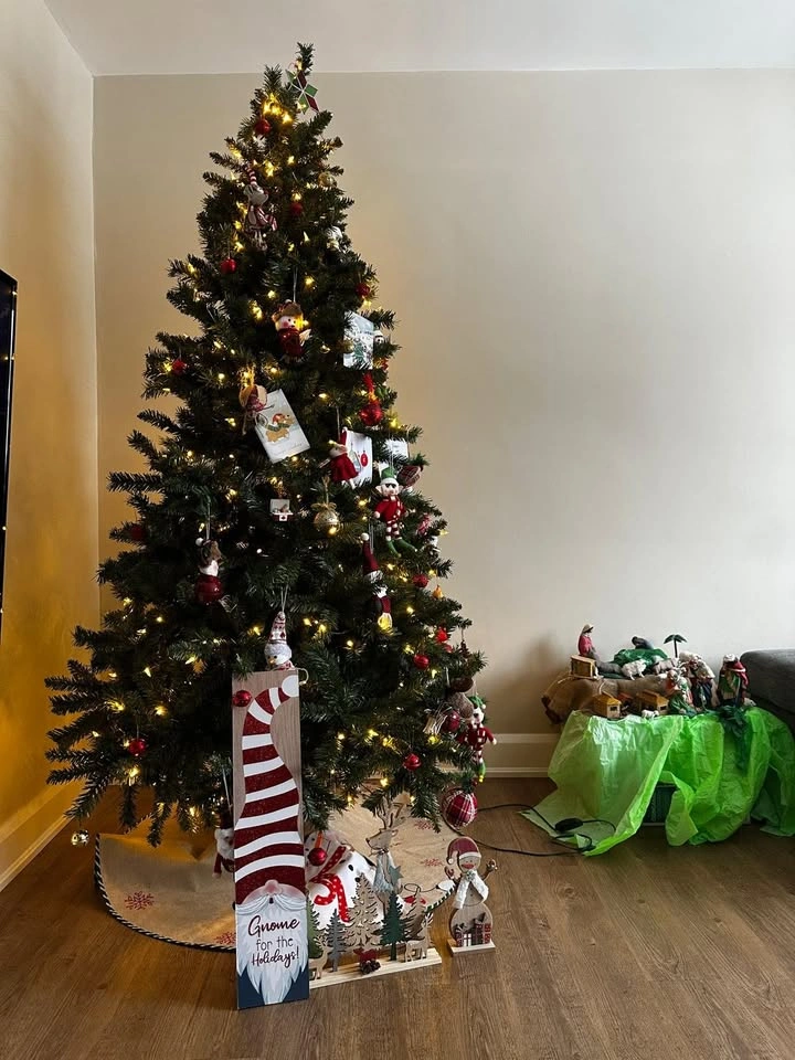7FT LED Color-Changing Christmas Tree with Decorations