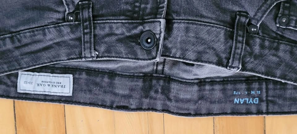 Frank & Oak Dylan Slim Straight Black Jeans 33x32 - photo 4