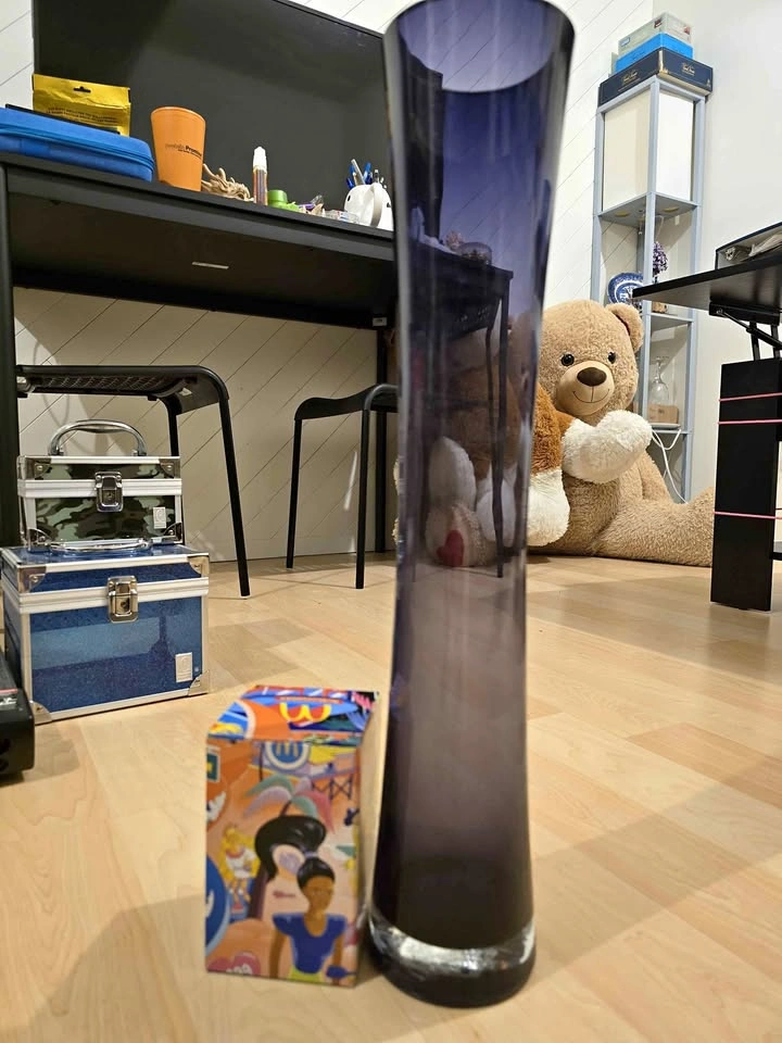 Tall glass vase