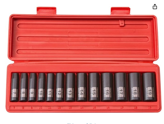 Tekton 3/8 Drive Impact Socket Set 7mm-19mm