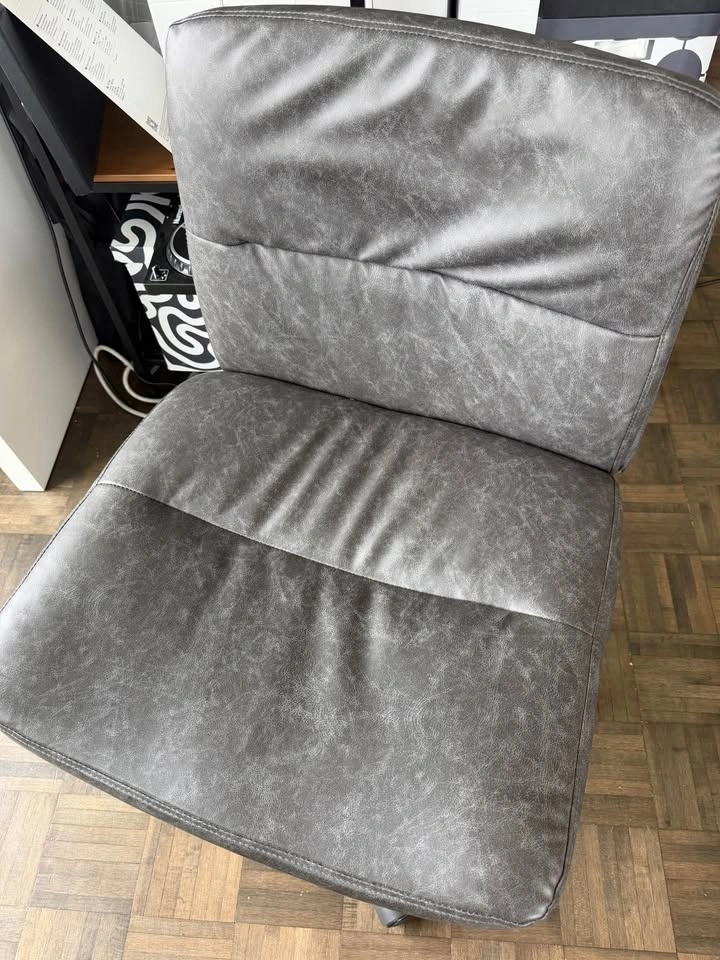 Grey Faux Leather Cross Legged Office Chair - photo 2