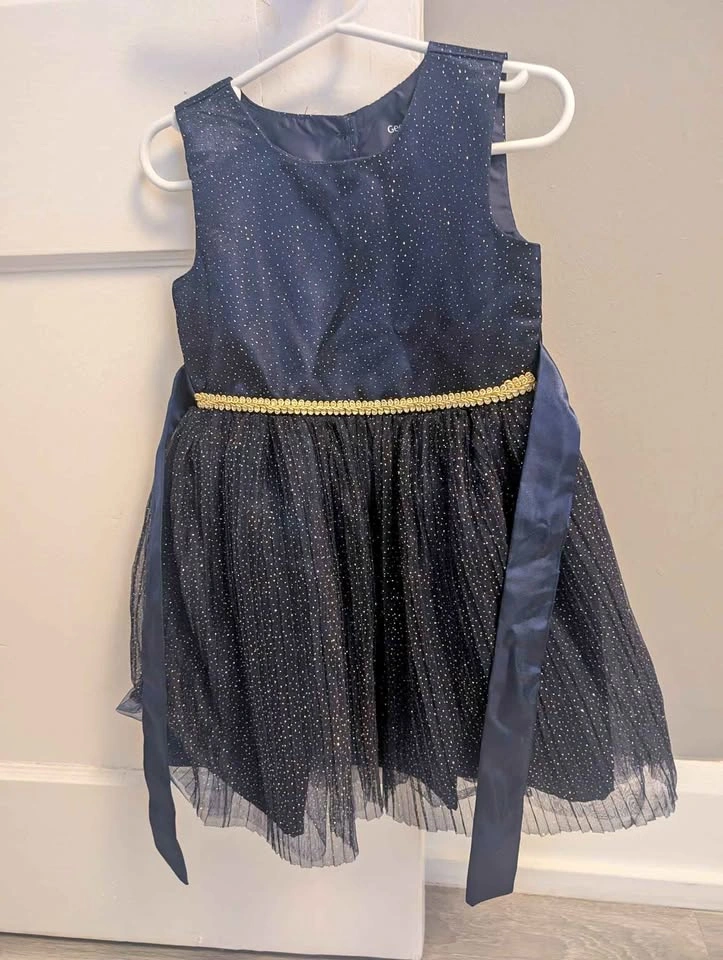 Fancy Blue Toddlers Dress for Girls Size 4T