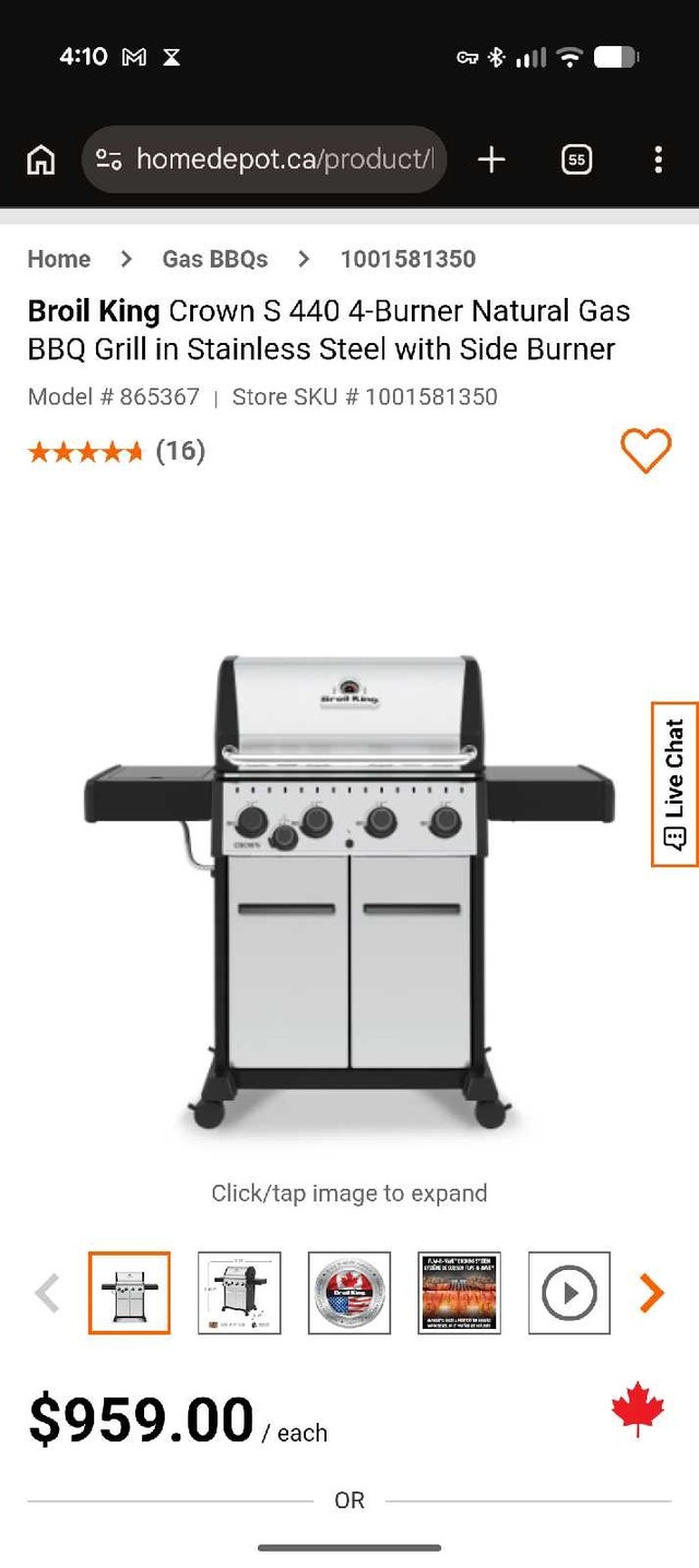 Broil King 4 Burner Natural Gas BBQ with Side Burner - photo 5