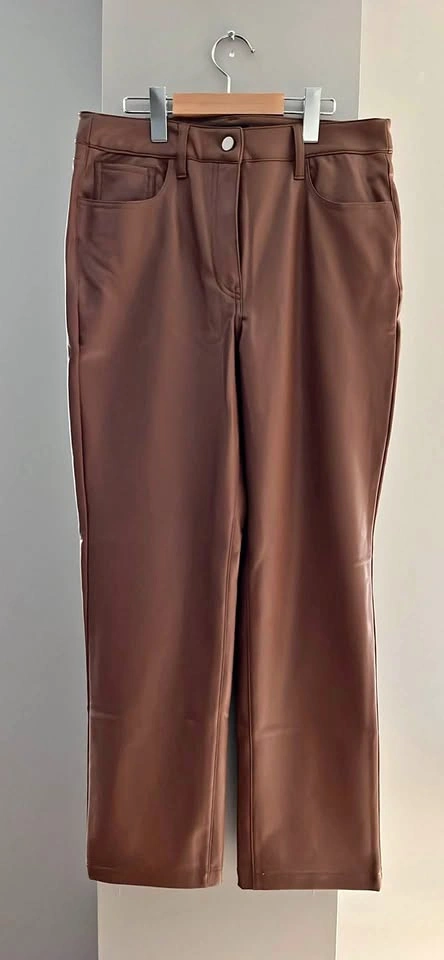 Signature Reitmans Brown Faux Leather Pants Size 12