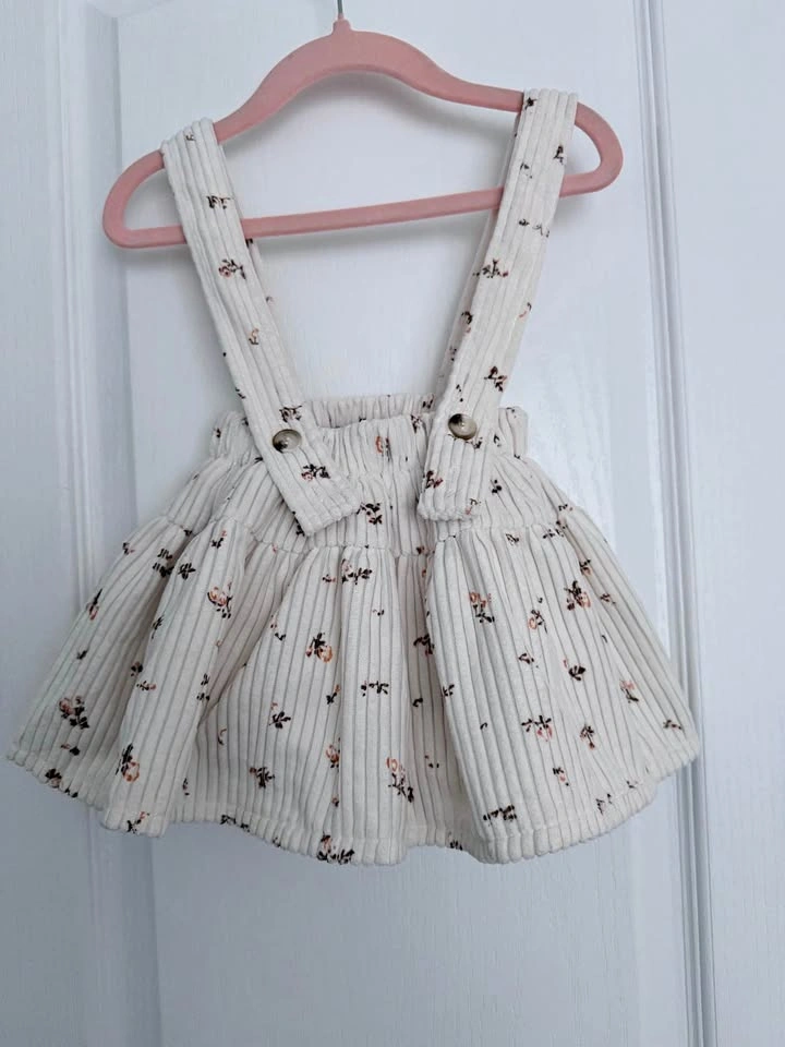Toddler Suspender Skirt – Corduroy Floral (12-18 months)