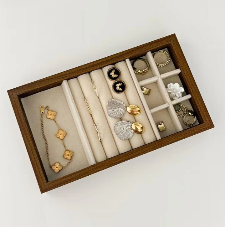 Walnut Jewelry Box with Divider Tray