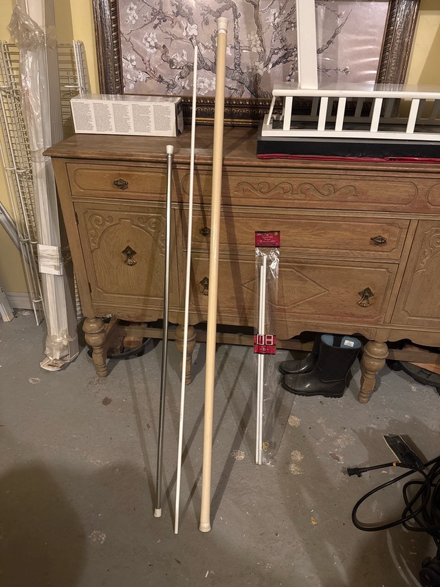 Various Curtain Rods - Metal, Wood, White