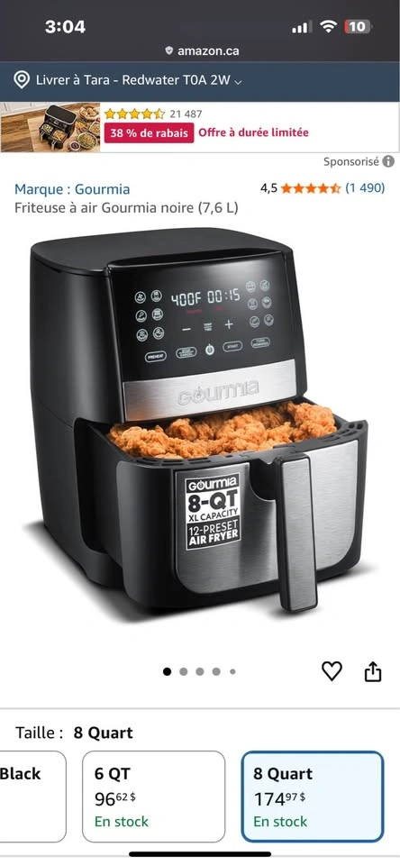 Brand New Gourmia 8-Quart Digital Air Fryer - photo 2