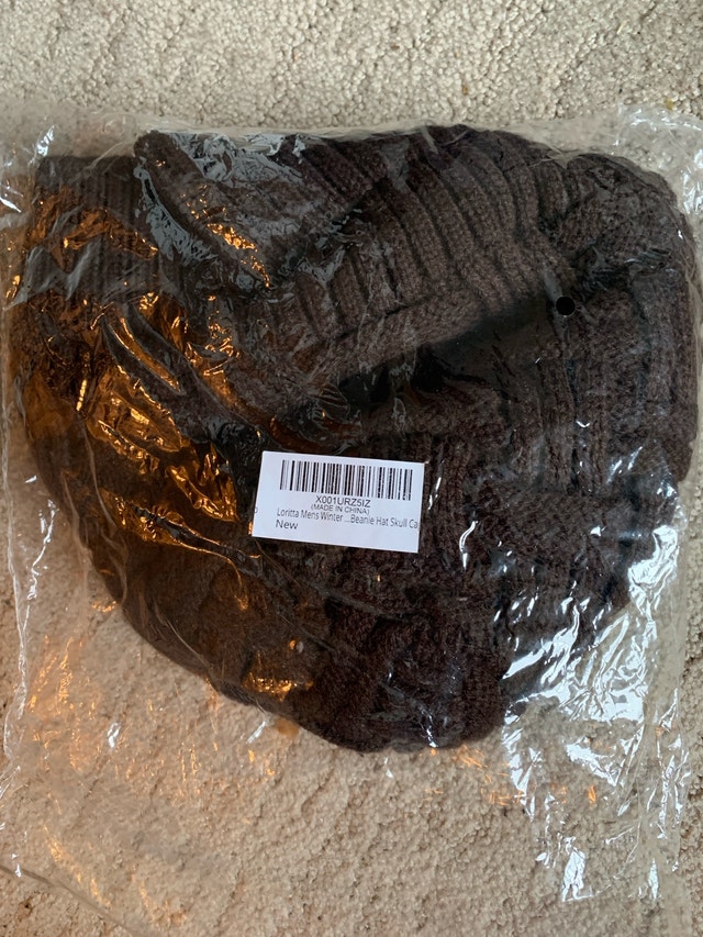 Brown Knit Winter Hat - One Size Fits All