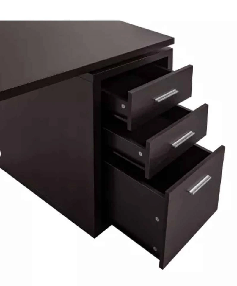 Monarch Espresso L-Shaped Computer Desk w/ Drawers & Shelves - photo 2