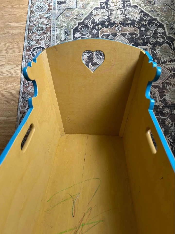 Vintage Handmade Wooden Doll Cradle - photo 4