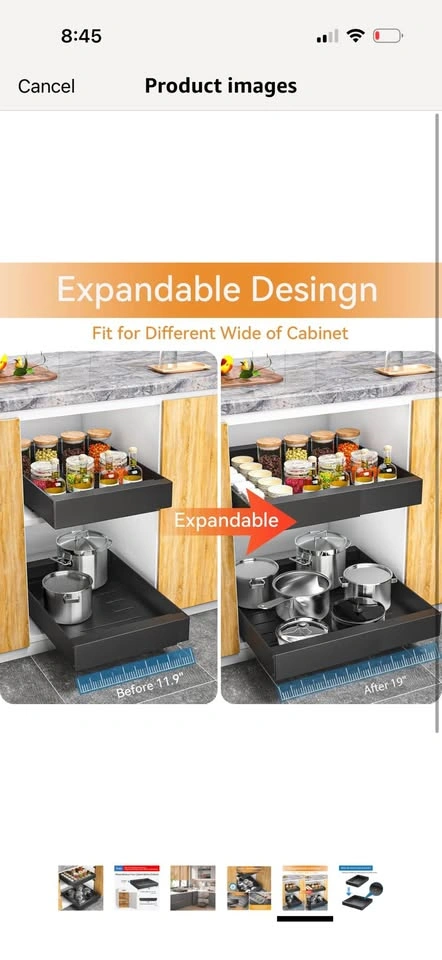 New Expandable White Pull Out Cabinet Organizer - photo 5