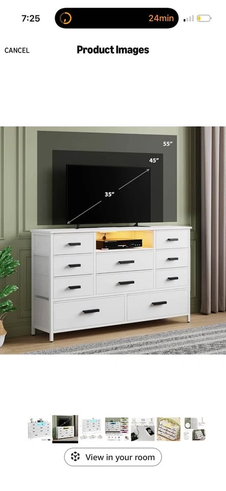 New White Dresser with Outlet and Lights - photo 4